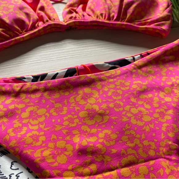 Maaji 🌺 Reversible Print Floral Bralette Bikini Top | Cheeky High Leg Bottoms - Picture 5 of 16